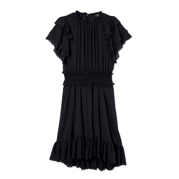 ICONS Objects of Devotion Dress Ruffle Smock Black Small - Picture 4 of 13